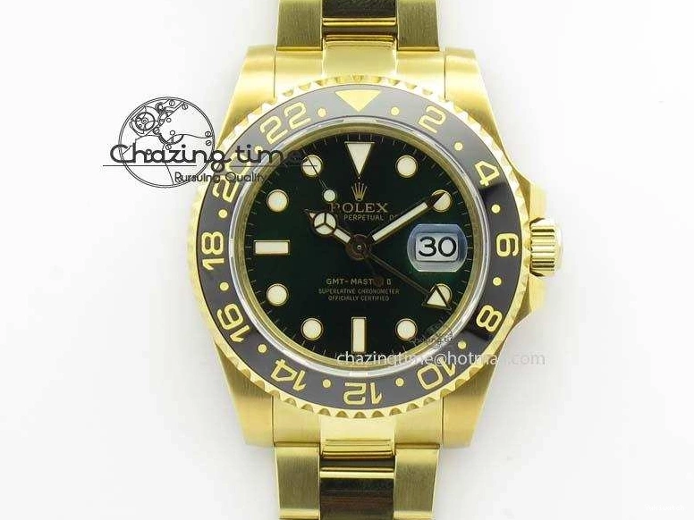 GMT-Master Bezel On Bracelet YG II Bp-Maker Green Ceramic YG A3186 116718LN Dial 1002